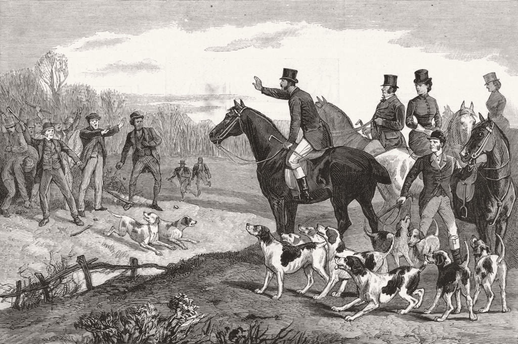 IRELAND. Condition-stop Kildare Hounds, Knockacree 1881 old antique print